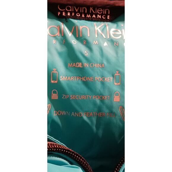 Calvin Klein Puffer Vest Teal Green Wind Resistant MP3 Player Pocket Size S - Picture 4 of 12